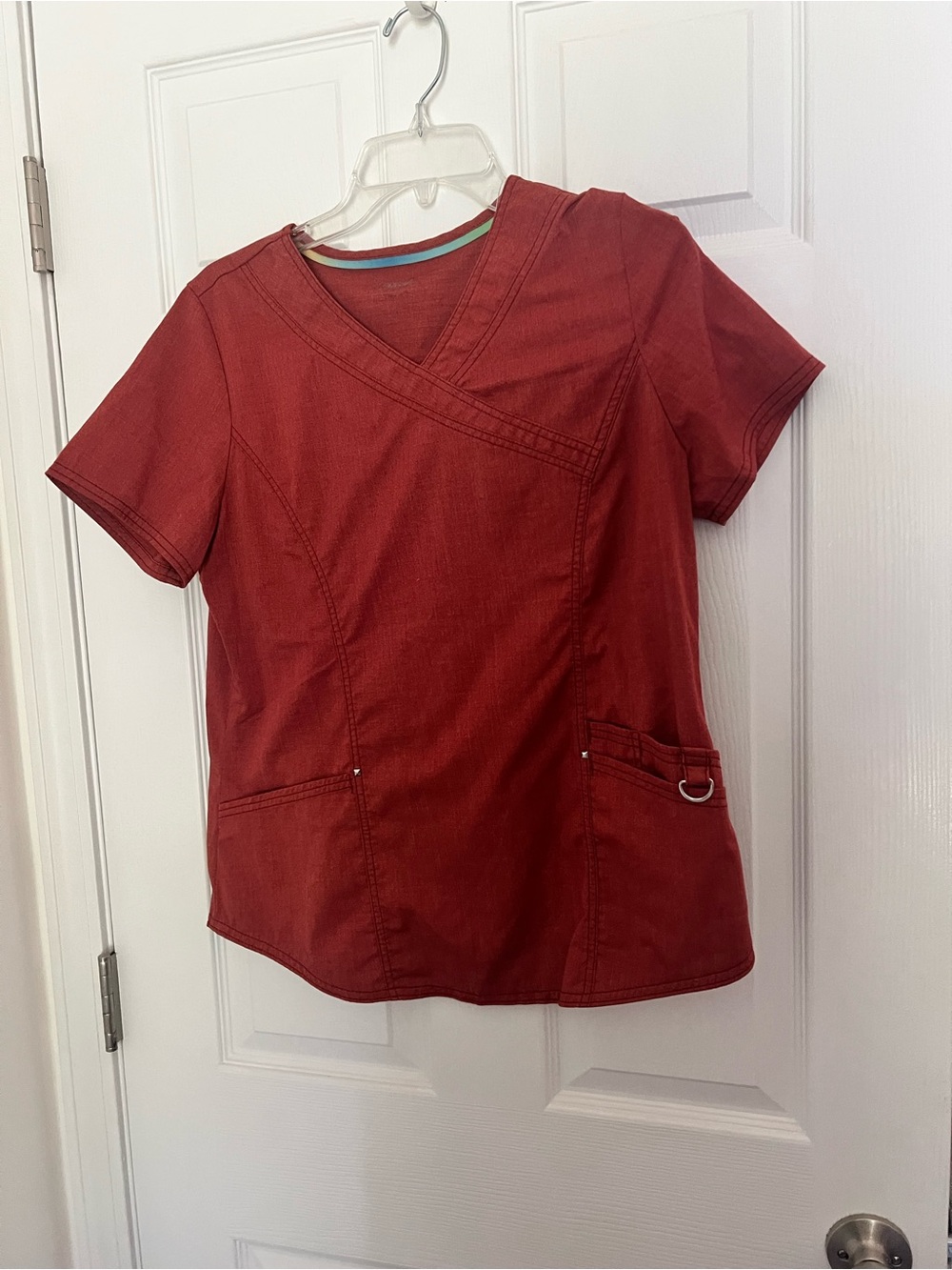 Scrubstar Burgundy Short Sleeve V-Neck Medical Top